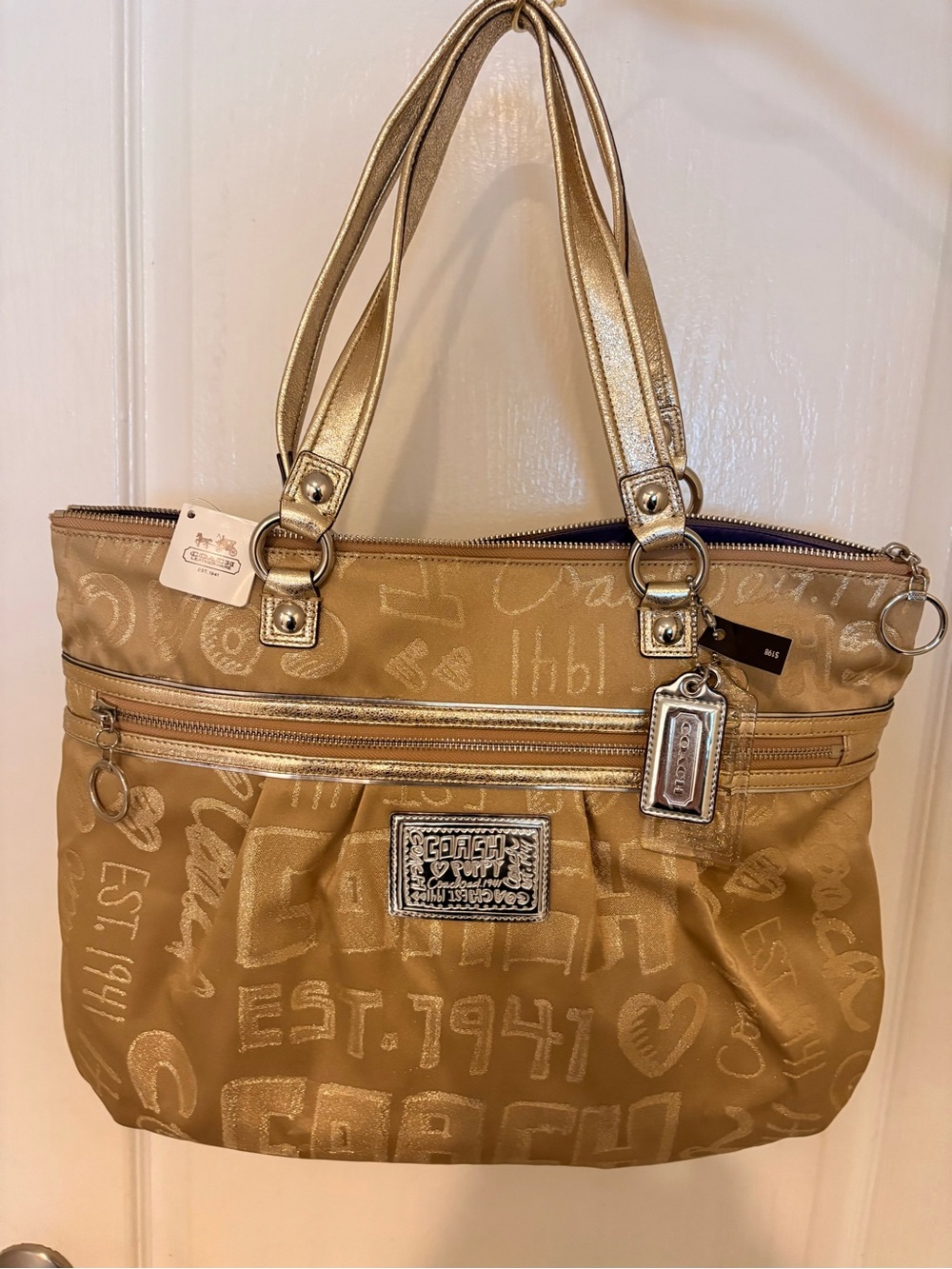 Coach Metallic Gold Signature Shoulder Bag